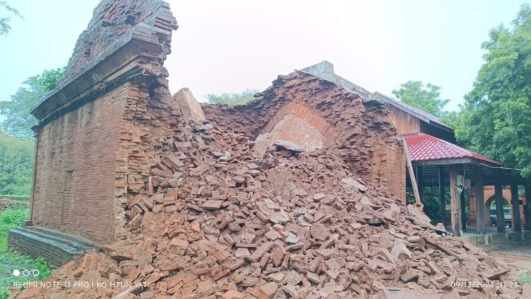 ပုဂံဒေသမှာ ရှေးဟောင်း ဘုရားတစ်ဆူ ဒီနေ့ ပြိုကျပျက်စီးသွား